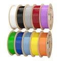 eSUN 10KG PLA Basic Filament, 1.75 mm 3D Printer PLA Filament, 1kg Spule, insgesamt 10kg, Schwarz + Kaltweiß + Grau + Feuerrot + Gelb + Blau + Grün + Orange + Silber + Violett