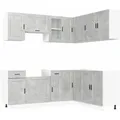 vidaXL 11 Tlg Küchenschrank-Set Porto Betongrau Holzwerkstoff 3314965