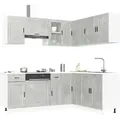 11-tlg. Küchenschrank-set Porto Betongrau Holzwerkstoff - Vidaxl