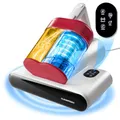 CLEANmaxx Milbensauger für Matratzen mit UV-C-Licht, Rotation | Matratzenreiniger mit HEPA-Filter, entfernt 99,9% Aller Milben | Matratzensauger mit Ultraschall, Hitze & Vibration