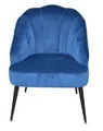 Polstersessel mit Beinen aus Stahlrohr, blau Wohnzimmersessel Sessel