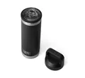 YETI Rambler Trinkflasche 18 oz (532 ml) Schwarz – Edelstahl Trinkflasche, Wasserflasche Sport mit Chug–Verschluss, isolierte Sportflasche
