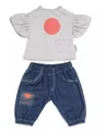Jeans+Top Puppenkleidung Puppe Skrållan Micki  45 cm
