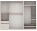 Marmex Meble Garderoben-Set TRES P/C offener Kleiderschrank mit 4 Kleiderstangen 3 Schubladen