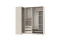 Marmex Möbel Mehrzweckschrank TRES SET P Garderobenschrank Kleiderschrank Modulschrank (3-St) 4 Kleiderstangen, offener Eckkleiderschrank, 3 Schubladen