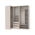 Garderoben-Set TRES P/C offener Kleiderschrank mit 4 Kleiderstangen 3 Schubladen