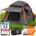 ELONEO Grau Aufblasbares Zelt mit Vordach & Luftpumpe, Camping Zelt wasserdicht, Luftzelt Ultraleicht