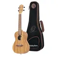 Ortega Guitars Konzert Ukulele Linkshänder – Elektro-Akustisch – Timber Series – Inklusive Gigbag – Zebrano, Natur (RFU11ZE-L)