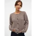 Vero Moda Strickjacke VMNOVAH LS O-NECK BUTTON CARDI GA NOOS braun L (40)