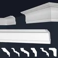 MARBET DESIGN Stuckleisten XPS Styropor weiß - Deckenleisten Zierleisten Eckleisten Dekorbau E-Leisten - (Musterstück E-32)
