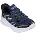 Skechers SKECHERS METEOR-LIGHTS Slip-On Sneaker Schlupfschuh mit cooler Blinkfunktion, Größenschablone zum Download blau|schwarz 36 EU