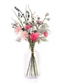 artplants Kunst Silvester Strauß, Chrysantheme, pink-Silber, 90cm, Ø45cm