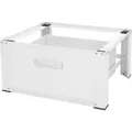 Ml-design - Waschmaschinen Untergestell Mit Schublade 63x54cm Stahl Weiß Bis 150kg, Waschmaschinen-unterschrank, Stabiler Waschmaschinensockel, H=31,5cm Podest Erhöhung Unterbau Für Trockner/kühlschrank