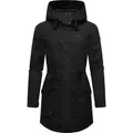 Ragwear Parka Alysa stylische Damen Übergangsjacke mit Taillenzugband schwarz XXL (44)