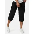 Indicode Cargoshorts Herren Nicolas Check Cargo Shorts Herrenshorts aus einer robusten Materialmischung schwarz 3XL