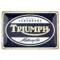Nostalgic-Art Retro Blechschild, 20 x 30 cm, Triumph – Legendary Motorcycles – Geschenk-Idee für Biker, Original Lizenzprodukt (OLP), aus Metall, Vintage Design, Blechschilder Sprüche