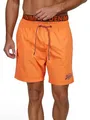 DENIMFY Badehose Herren Lang Badeshorts Doppelter Bund DFNeo Kurze Hosen Schwimmhose Shorts Print, Größe:5XL, Farben:Shiny Orange