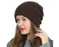 DonDon Beanie Damen Beanie Winter Slouch Style mit Innenfutter (Packung, 1-St) Wintermütze, Beanie mit Flechtmuster und Teddyfleece