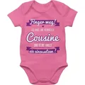 Shirtracer Shirtbody Ich habe eine verrückte Cousine lila Sprüche Baby rosa 12/18 Monate