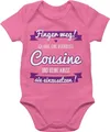 Baby Body Junge Mädchen - Sprüche - Ich habe eine verrückte Cousine lila - 12/18 Monate - Pink - babymode witzig spruch cousin bodys strampler mit lustigen sprüchen spruche cousinen babybody