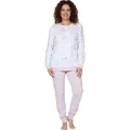 Normann Schlafanzug Damen-Schlafanzug Single-Jersey Blumen lila 52/54