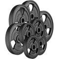Tri-Grip gummierte Guss Hantelscheiben-Set Gewichte mit ø30/31 mm Bohrung | Set 30 kg / 4 x 5 kg + 4 x 2,5 kg - Marbo Sport
