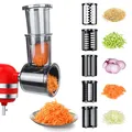 Gemüseschneider für KitchenAid Standmixer – Slicer Shredder Aufsatz - Käsereibe, Gemüseschneider, Salatbereiter, Lebensmittelhobel – Slicer Shredder Zubehör für KitchenAid mit 5 Klingen von MMOBIEL