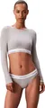 Calvin Klein Damen Bralette Lightly Lined mit Logobund, Grau (Grey Heather), XL