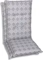 GO-DE Textil, Sesselauflage Mittellehner, 2er Set, Farbe: grau, Maße: 108 cm x 50 cm x 6 cm, Rueckenhoehe: 60 cm