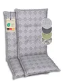 GO-DE Textil Bequeme und attraktive Polsterauflagen für Mittellehner-Gartenstühle (2er-Set, Rautenlinien grau, Mittellehner)