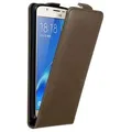 Cadorabo Hülle für Samsung Galaxy J7 2016 Schutz Hülle in Braun Flip Etui Handyhülle Case Cover
