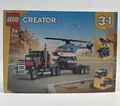 LEGO Creator 3in1 Tieflader mit Hubschrauber, Fahrzeuge-Set Helikopter Spielzeug