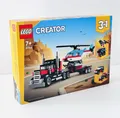 LEGO Creator 3in1 Tieflader mit Hubschrauber, Fahrzeuge-Set Helikopter Spielzeug