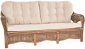 Rattan Sofa Palm Rattanmöbel Lounge Wohnzimmersofa Dreisitzer (Vintage Braun)