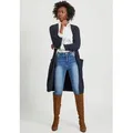 Vila Longstrickjacke VIRIL LONG L/S KNIT CARDIGAN - NOOS in knielanger Form blau M (38)