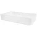 LuxeBath Waschbecken Waschtisch Aufsatzwaschbecken aus Keramik für Badezimmer / Gäste-WC, Aufsatzwaschtisch Handwaschbecken Waschplatz Eckig 68x38x12 cm Weiß weiß Eckig | 38 cm x 12 cm x 38 cm