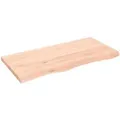 vidaXL Tischplatte 100x50x2-4 cm Massivholz Eiche Unbehandelt 3156303