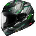 Shoei NXR2 Capriccio, Integralhelm - Matt Schwarz/Grün/Grau - XXS