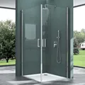Mai & Mai Duschkabine 90x90 Eckeinstieg Hebe-Senk Mechanismus Duschabtrennung ESG-Sicherheitsglas Lotus-Effekt Faltbar Ravenna24