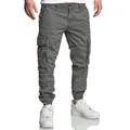 REPUBLIX Cargohose Luke Herren Cargo Jogger Chino Hose Jeans grau W33