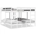 vidaXL Dreifach-Etagenbett Weiß 200x200/80x200 cm Massivholz Kiefer