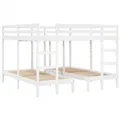 vidaXL Dreifach-Etagenbett Weiß 200x200/80x200 cm Massivholz Kiefer 3308584