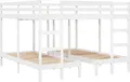 vidaXL Dreifach-Etagenbett Weiß 200x200/80x200 cm Massivholz Kiefer
