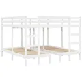 Vidaxl - Dreifach-etagenbett Weiß 200x200/80x200 Cm Massivholz Kiefer