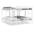 vidaXL Etagenbett, Dreifach-Etagenbett Weiß 200x200/80x200 cm Massivholz Kiefer