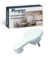 Kopp Schutzkontakt-Winkelstecker in Arktis-Weiß - Kunststoff-Stecker mit Klappgriff & Kabel-Knickschutz - IP20 Schutzkontaktstecker für Strom-Kabel bis 3 x 1,5 mm² - Hochwertiger Flachstecker 250V~