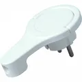 Kopp Kunststoff-Schutzkontakt-Flachstecker, Bügel, für 3x1,5 mm², arktisweiß