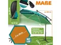 KESSER® Alu Ampelschirm LED Solar + Abdeckung mit Kurbelvorrichtung UV-Schutz Aluminium mit An-/Ausschalter Wasserabweisend - Sonnenschirm Schirm Gartenschirm