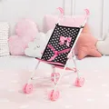 Bayer Design Puppen Buggy Puppenwagen Herzchen rosa / schwarz TOP