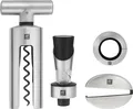 Zwilling Weinflaschenöffner Sommelier (Set, 4-tlg., Folienschneider, Korkenzieher, Weinausgießer, Tropfring), Sommelier Set, Edelstahl, 4-tlg.